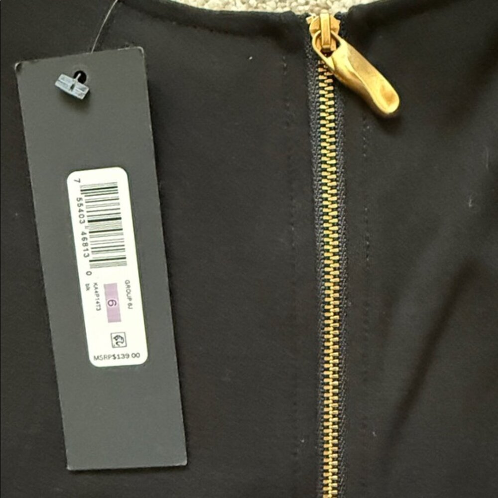 Donna Karan Sleeveless Ruffle Hem Black Dress Womens Size 6 NWT - Picture 7 of 9